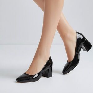Elegant Black Patent Leather Heels